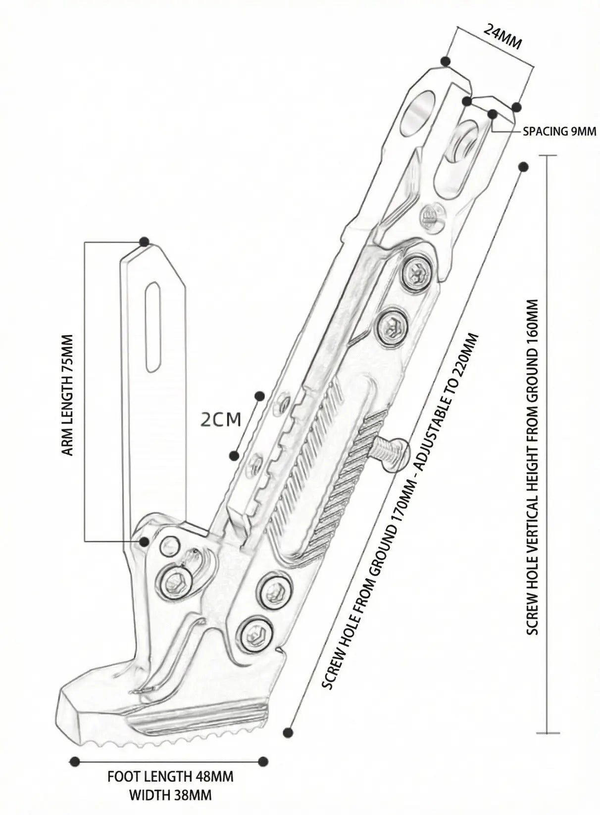 MIHAYO Electric Motorcycle Conversion Footrest Bracket