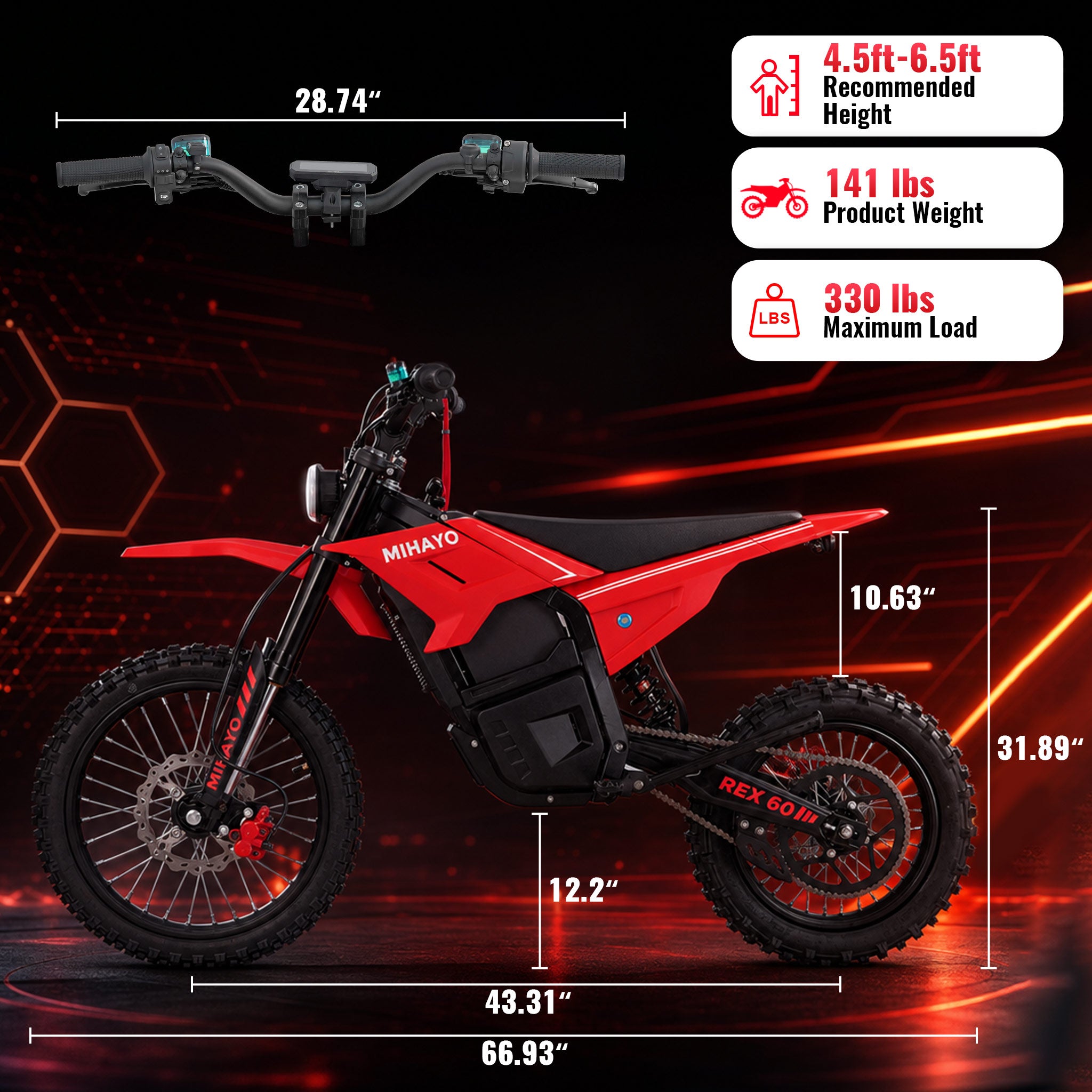 MIHAYO REX 60 Electric Dirt Bike